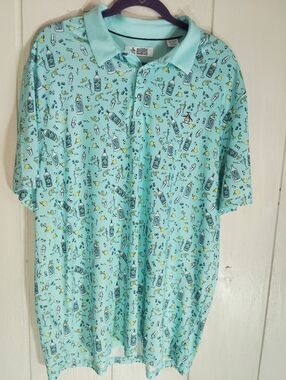 LIKE NEW!! Penguin By Munsingwear, Novelty Martini Polo. Size XL